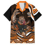 Personalized Wests Tigers Rugby Family Matching Summer Maxi Dress and Hawaiian Shirt Aboriginal Dot Art - Dreamtime Rugby Mascot