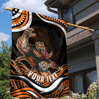 Personalized Wests Tigers Rugby Garden Flag Aboriginal Dot Art - Dreamtime Rugby Mascot