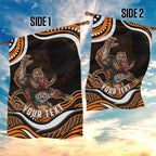 Personalized Wests Tigers Rugby Garden Flag Aboriginal Dot Art - Dreamtime Rugby Mascot