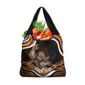 Personalized Wests Tigers Rugby Grocery Bag Aboriginal Dot Art - Dreamtime Rugby Mascot