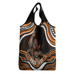 Personalized Wests Tigers Rugby Grocery Bag Aboriginal Dot Art - Dreamtime Rugby Mascot