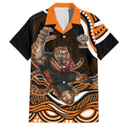 Personalized Wests Tigers Rugby Hawaiian Shirt Aboriginal Dot Art - Dreamtime Rugby Mascot