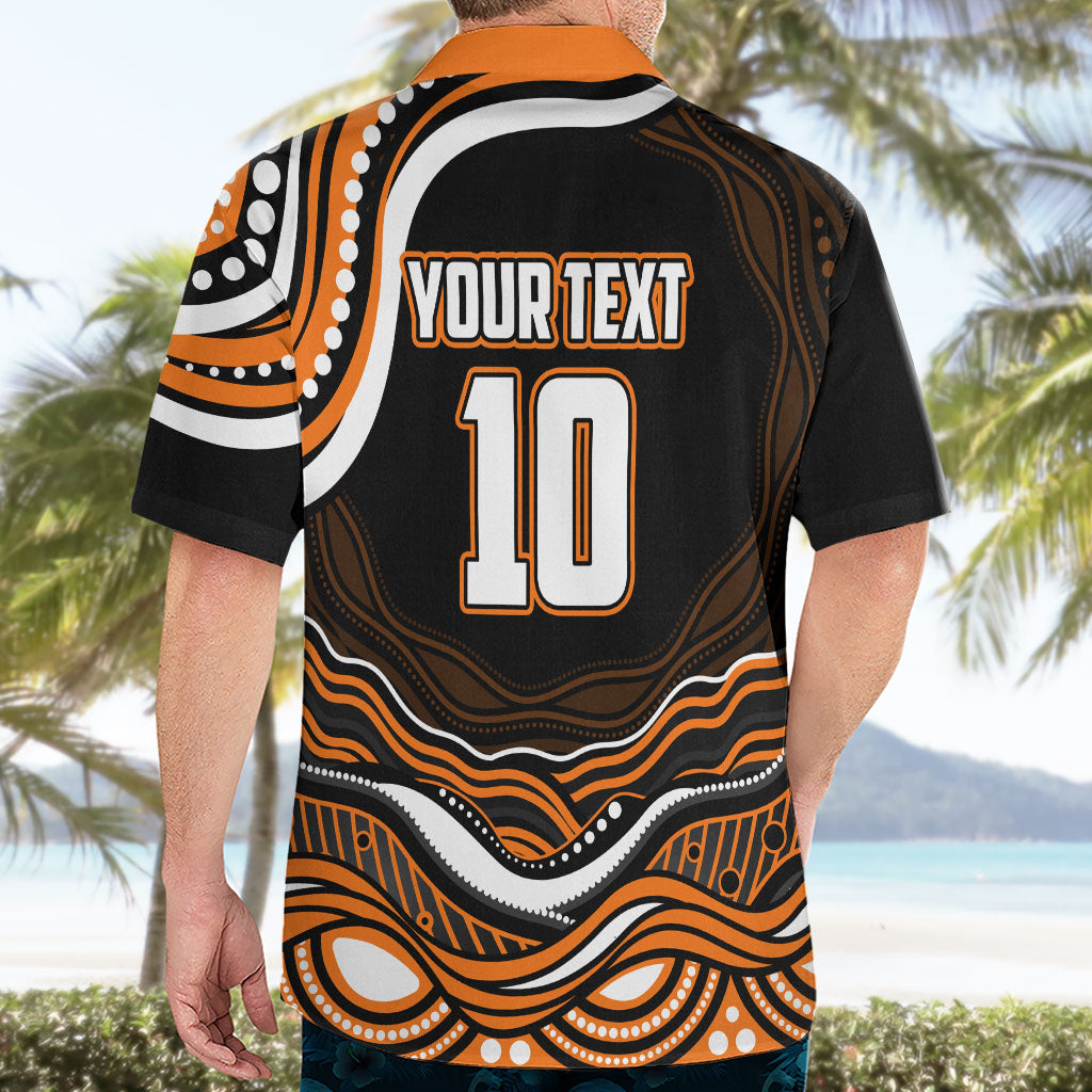 Personalized Wests Tigers Rugby Hawaiian Shirt Aboriginal Dot Art - Dreamtime Rugby Mascot
