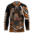Personalized Wests Tigers Rugby Hockey Jersey Aboriginal Dot Art - Dreamtime Rugby Mascot