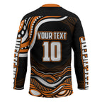 Personalized Wests Tigers Rugby Hockey Jersey Aboriginal Dot Art - Dreamtime Rugby Mascot