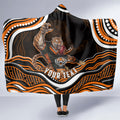 Personalized Wests Tigers Rugby Hooded Blanket Aboriginal Dot Art - Dreamtime Rugby Mascot