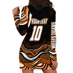 Personalized Wests Tigers Rugby Hoodie Dress Aboriginal Dot Art - Dreamtime Rugby Mascot