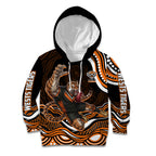 Personalized Wests Tigers Rugby Kid Hoodie Aboriginal Dot Art - Dreamtime Rugby Mascot