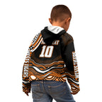 Personalized Wests Tigers Rugby Kid Hoodie Aboriginal Dot Art - Dreamtime Rugby Mascot