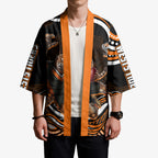 Personalized Wests Tigers Rugby Kimono Aboriginal Dot Art - Dreamtime Rugby Mascot