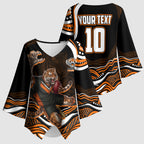 Personalized Wests Tigers Rugby Kimono Sleeve Blouse Aboriginal Dot Art - Dreamtime Rugby Mascot