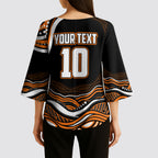 Personalized Wests Tigers Rugby Kimono Sleeve Blouse Aboriginal Dot Art - Dreamtime Rugby Mascot