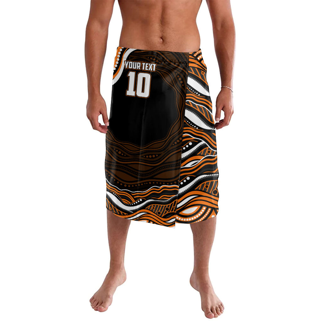 Personalized Wests Tigers Rugby Lavalava Aboriginal Dot Art - Dreamtime Rugby Mascot