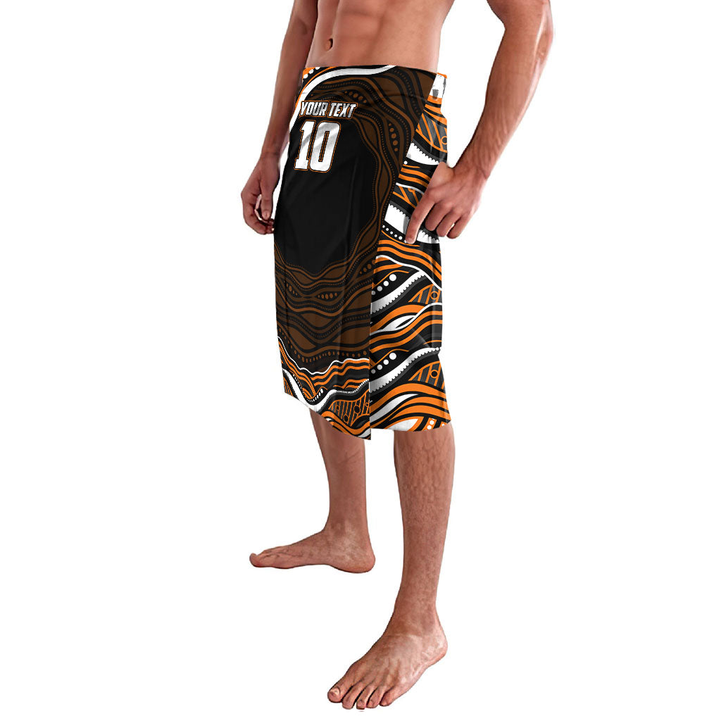 Personalized Wests Tigers Rugby Lavalava Aboriginal Dot Art - Dreamtime Rugby Mascot