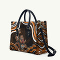 Personalized Wests Tigers Rugby Leather Bag Aboriginal Dot Art - Dreamtime Rugby Mascot