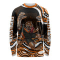 Personalized Wests Tigers Rugby Long Sleeve Shirt Aboriginal Dot Art - Dreamtime Rugby Mascot