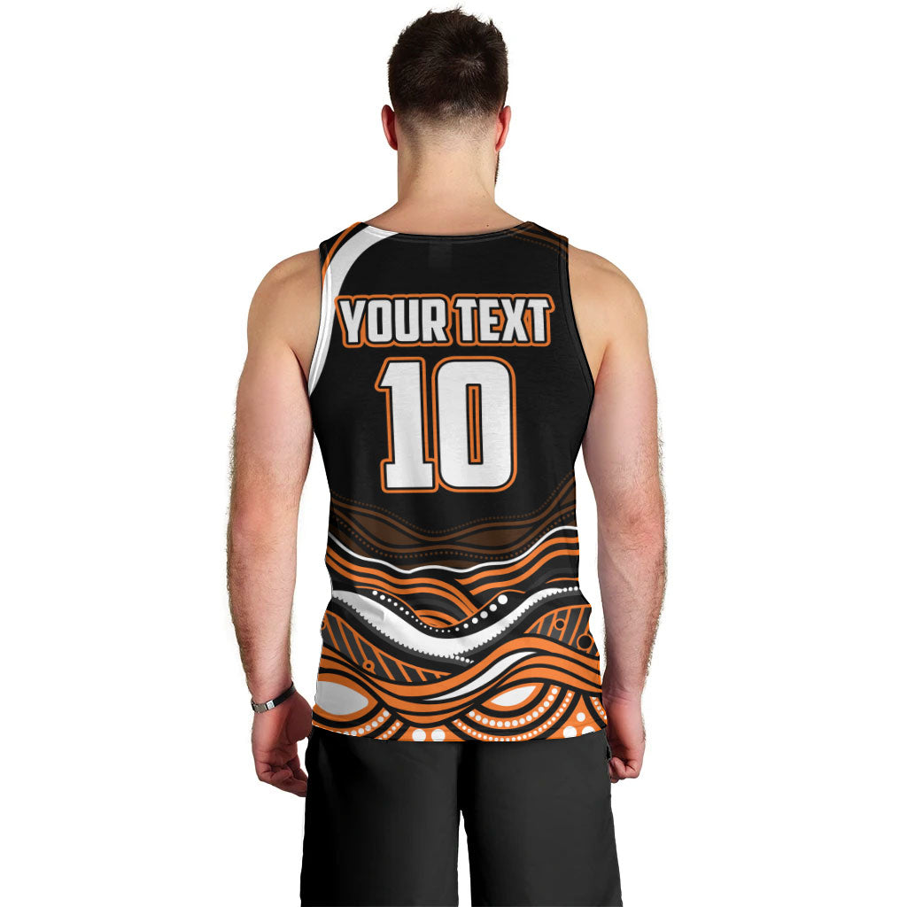 Personalized Wests Tigers Rugby Men Tank Top Aboriginal Dot Art - Dreamtime Rugby Mascot