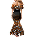 Personalized Wests Tigers Rugby Mermaid Dress Aboriginal Dot Art - Dreamtime Rugby Mascot