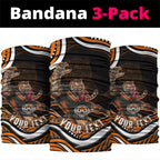 Personalized Wests Tigers Rugby Neck Gaiter Aboriginal Dot Art - Dreamtime Rugby Mascot