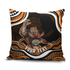 Personalized Wests Tigers Rugby Pillow Cover Aboriginal Dot Art - Dreamtime Rugby Mascot