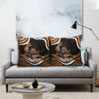 Personalized Wests Tigers Rugby Pillow Cover Aboriginal Dot Art - Dreamtime Rugby Mascot