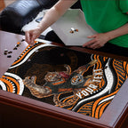 Personalized Wests Tigers Rugby Puzzle Aboriginal Dot Art - Dreamtime Rugby Mascot