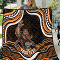 Personalized Wests Tigers Rugby Quilt Aboriginal Dot Art - Dreamtime Rugby Mascot