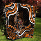 Personalized Wests Tigers Rugby Quilt Aboriginal Dot Art - Dreamtime Rugby Mascot