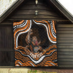 Personalized Wests Tigers Rugby Quilt Aboriginal Dot Art - Dreamtime Rugby Mascot