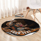 Personalized Wests Tigers Rugby Round Carpet Aboriginal Dot Art - Dreamtime Rugby Mascot