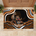 Personalized Wests Tigers Rugby Rubber Doormat Aboriginal Dot Art - Dreamtime Rugby Mascot