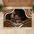 Personalized Wests Tigers Rugby Rubber Doormat Aboriginal Dot Art - Dreamtime Rugby Mascot