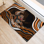 Personalized Wests Tigers Rugby Rubber Doormat Aboriginal Dot Art - Dreamtime Rugby Mascot