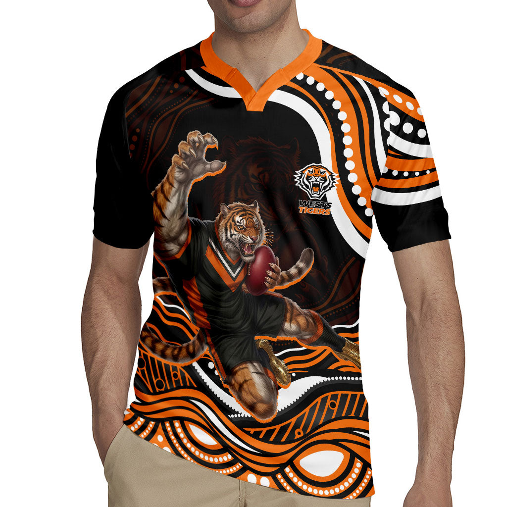 Personalized Wests Tigers Rugby Rugby Jersey Aboriginal Dot Art - Dreamtime Rugby Mascot