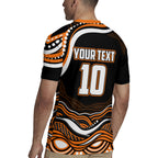 Personalized Wests Tigers Rugby Rugby Jersey Aboriginal Dot Art - Dreamtime Rugby Mascot