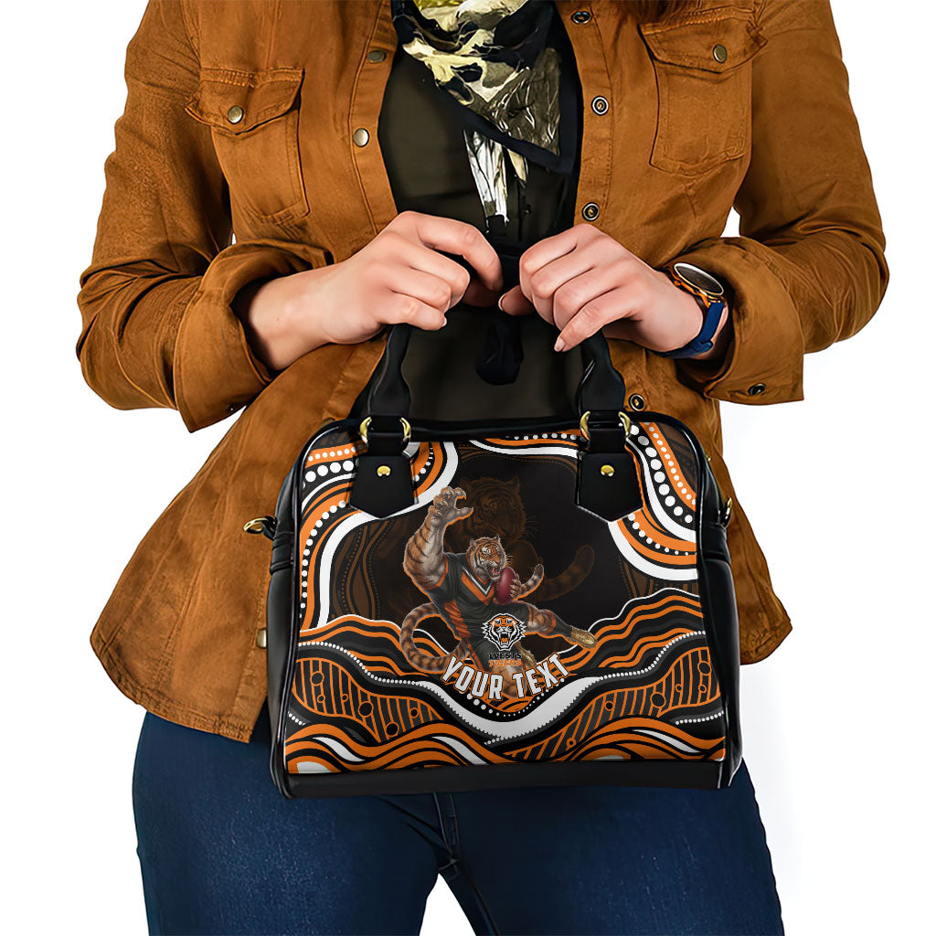 Personalized Wests Tigers Rugby Shoulder Handbag Aboriginal Dot Art - Dreamtime Rugby Mascot