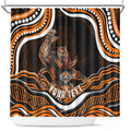 Personalized Wests Tigers Rugby Shower Curtain Aboriginal Dot Art - Dreamtime Rugby Mascot
