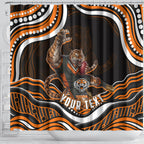 Personalized Wests Tigers Rugby Shower Curtain Aboriginal Dot Art - Dreamtime Rugby Mascot