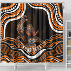 Personalized Wests Tigers Rugby Shower Curtain Aboriginal Dot Art - Dreamtime Rugby Mascot