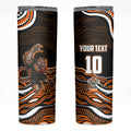 Personalized Wests Tigers Rugby Skinny Tumbler Aboriginal Dot Art - Dreamtime Rugby Mascot
