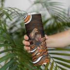 Personalized Wests Tigers Rugby Skinny Tumbler Aboriginal Dot Art - Dreamtime Rugby Mascot