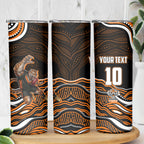 Personalized Wests Tigers Rugby Skinny Tumbler Aboriginal Dot Art - Dreamtime Rugby Mascot