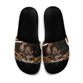 Personalized Wests Tigers Rugby Slide Sandals Aboriginal Dot Art - Dreamtime Rugby Mascot