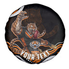 Personalized Wests Tigers Rugby Spare Tire Cover Aboriginal Dot Art - Dreamtime Rugby Mascot