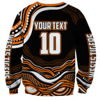 Personalized Wests Tigers Rugby Sweatshirt Aboriginal Dot Art - Dreamtime Rugby Mascot