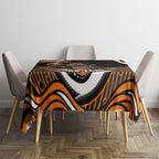 Personalized Wests Tigers Rugby Tablecloth Aboriginal Dot Art - Dreamtime Rugby Mascot