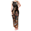 Personalized Wests Tigers Rugby Tank Maxi Dress Aboriginal Dot Art - Dreamtime Rugby Mascot