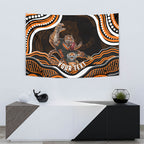 Personalized Wests Tigers Rugby Tapestry Aboriginal Dot Art - Dreamtime Rugby Mascot