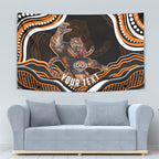 Personalized Wests Tigers Rugby Tapestry Aboriginal Dot Art - Dreamtime Rugby Mascot