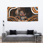 Personalized Wests Tigers Rugby Tapestry Aboriginal Dot Art - Dreamtime Rugby Mascot
